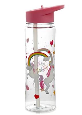 Regenboog Eenhoorn Tritan Flip Straw Waterfles 550ml