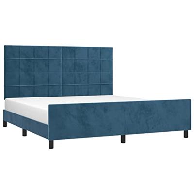 Bedframe zonder matras 160x200 cm fluweel donkerblauw