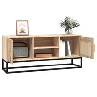 Tv-meubel 105x30x45 cm bewerkt hout en ijzer - thumbnail