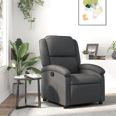 Relaxfauteuil Grijs Echt Leer Relaxfauteuil Grijs Echt Leer