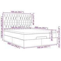 Ottoman bed met matras 140x200cm stof lichtgrijs - thumbnail