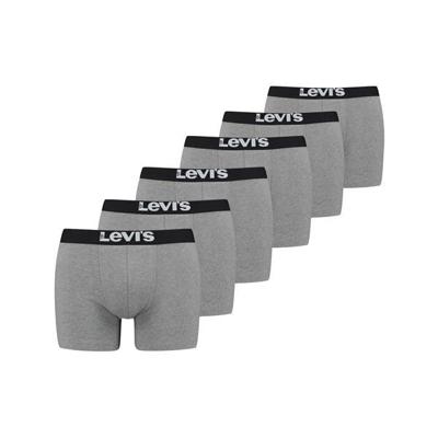 Levi&apos;s Solid Basic Boxershort 6-Pack Grijs - Maat XXL - Kleur: Grijs | Soccerfanshop