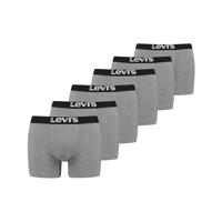 Levi&apos;s Solid Basic Boxershort 6-Pack Grijs - Maat XXL - Kleur: Grijs | Soccerfanshop - thumbnail