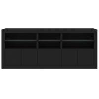 Dressoir met LED-verlichting 162x37x67 cm zwart - thumbnail