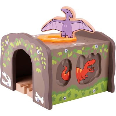 Bigjigs houten dino t-rex treintunnel