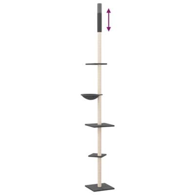VidaXL Kattenmeubel vloer tot plafond 263,5-289,5 cm donkergrijs