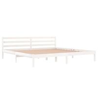 Bedframe massief grenenhout wit 200x200 cm - thumbnail