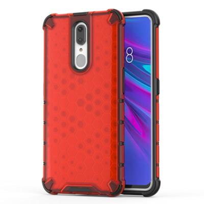 Honingraat schokbestendig PC + TPU Case voor OPPO F11 (rood)