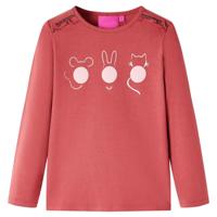Kindershirt met lange mouwen dierenprint 92 rozebruin - thumbnail