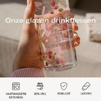 Waterdrop Glass Bottle 600 ml Nero Frosted Black Stijlvol Duurzaam - thumbnail