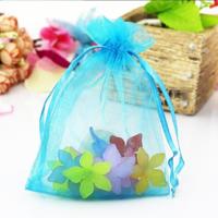 100 stuks organza geschenk zakken sieraden verpakking tas bruiloft feestdecoratie grootte: 7x9cm (D16 Lake Blue) - thumbnail