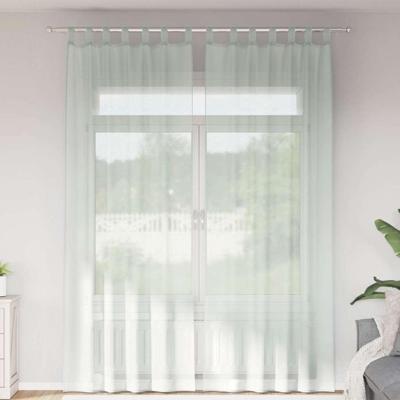 VidaXL Gordijnen voile met roedezakken 2 st lichtgrijs