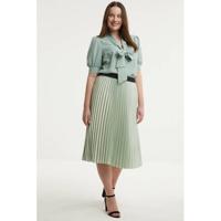 JD Williams satijnen rok mintgroen/zwart - thumbnail