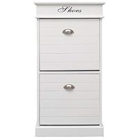 Schoenenkast 50x28x98 cm paulowniahout wit - thumbnail