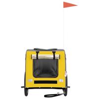 VidaXL Hondenfietstrailer oxfordstof en ijzer geel en grijs - thumbnail