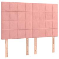 Boxspring met matras en LED fluweel roze 140x200 cm - thumbnail