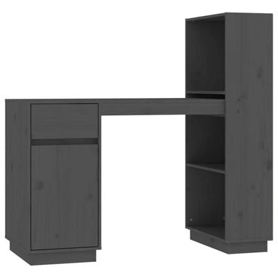 Bureau 110x53x117 cm massief grenenhout grijs
