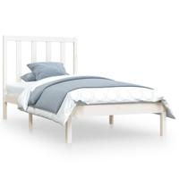 Bedframe massief grenenhout wit 100x200 cm - thumbnail