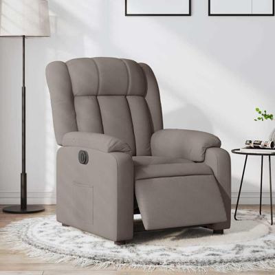 Fauteuil verstelbaar elektrisch stof taupe