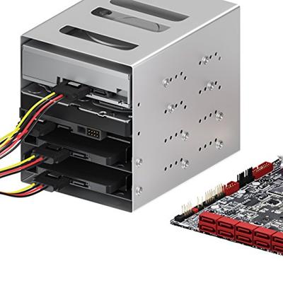 deleyCON 0,15m S-ATA Voedingsadapter Y-Adapter - 1x SATA-Bus naar 4x SATA-Stekker - Interne HDD SSD SATA Voedingskabel - Voorziet tot 4 Apparaten van Stroom - Y SATA-Voedingskabel