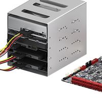 deleyCON 0,15m S-ATA Voedingsadapter Y-Adapter - 1x SATA-Bus naar 4x SATA-Stekker - Interne HDD SSD SATA Voedingskabel - Voorziet tot 4 Apparaten van Stroom - Y SATA-Voedingskabel - thumbnail