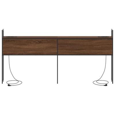 Opberghoofdbord bruin eikenkleur 200 cm Bewerkt hout