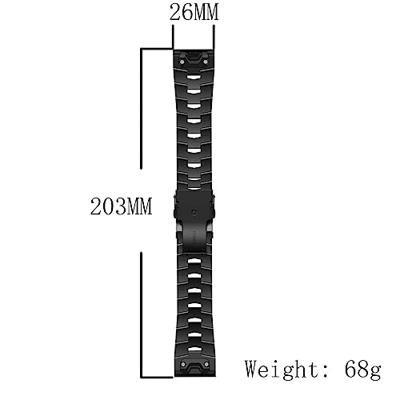 Titanium schakelband - Zwart - Garmin Fenix 7X / 6X / 5X - thumbnail