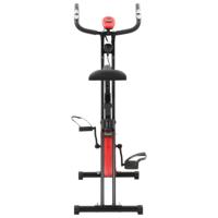 vidaXL Hometrainer X-bike magnetisch met hartslagmeter zwart en rood - thumbnail