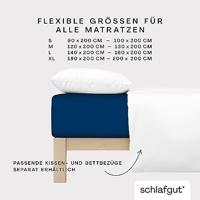 Schlafgut Schlafgut Soft Contact Jersey Flanel Hoeslaken L - 140x200 - 160x200 570 Blue Deep - thumbnail