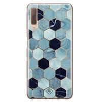 Samsung Galaxy A7 2018 siliconen hoesje - Blue cubes - thumbnail