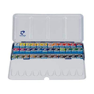 Van Gogh • aquarelverf set in metalen blik met 36 kleuren in halve napjes + 1 penseel