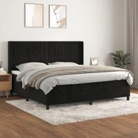 Boxspring met matras fluweel zwart 200x200 cm - thumbnail