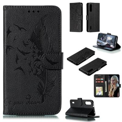 Feather patroon Litchi textuur horizontale Flip lederen draagtas met portemonnee & houder & kaartsleuven voor Xiaomi mi CC9e (zwart) Feather patroon Litchi textuur horizontale Flip lederen draagtas met portemonnee & houder & kaartsleuven voor Xiaomi mi CC9e (zwart)