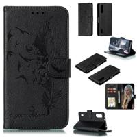 Feather patroon Litchi textuur horizontale Flip lederen draagtas met portemonnee & houder & kaartsleuven voor Xiaomi mi CC9e (zwart) - thumbnail