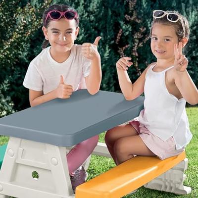 Dolu 2618 Picknicktafel voor 4 Kinderen Binnen/Buiten Grijs/Geel/Blauw/Wit Dolu 2618 Picknicktafel voor 4 Kinderen Binnen/Buiten Grijs/Geel/Blauw/Wit