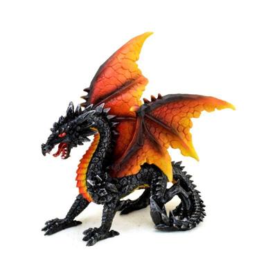 Dark Legends Beschermer van de Nacht Obsidiaan Vuur Draak 17cm