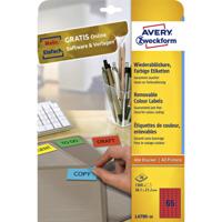 Etiket Avery Zweckform L4790-20 38.1x21.2mm rood 1300stuks - thumbnail