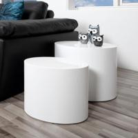 Bendt Ovale Salontafel 'Petrine' Set van 2 stuks, kleur Hoogglans wit - thumbnail