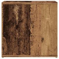Opbergbox met lade 40,5x40x40 cm bewerkt hout oud houtkleurig - thumbnail