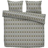 Dekbedovertrek Glasgow - groen/off-white - 240x200/220 cm - Leen Bakker - thumbnail