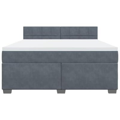 Boxspring met matras fluweel donkergrijs 180x200 cm