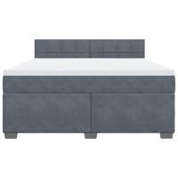 Boxspring met matras fluweel donkergrijs 180x200 cm - thumbnail