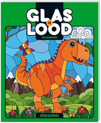 Glas-in-lood kleurboek Dinosaurus
