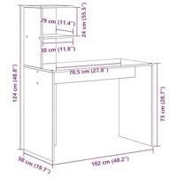 Bureau artisanaal eikenkleurig 102 x 50 x 124 cm Bewerkt hout - thumbnail