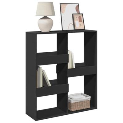 Kamerscherm 100x33x115 cm bewerkt hout zwart