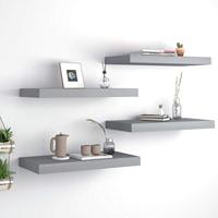 VidaXL Wandschappen zwevend 4 st 50x23,5x3,8 cm mdf grijs - thumbnail