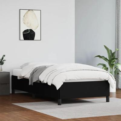 Bedframe kunstleer zwart 90x190 cm Single
