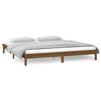 Bedframe LED massief hout honingbruin 140x190 cm - thumbnail