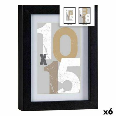 Fotolijsten 16 x 21 x 2,5 cm Zwart Glas Hout MDF (6 Stuks)