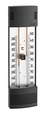 Buitenthermometer kunststof zwart min/max 20 cm